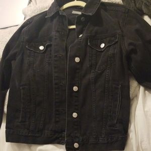 TopShop distressed black Jean jacket